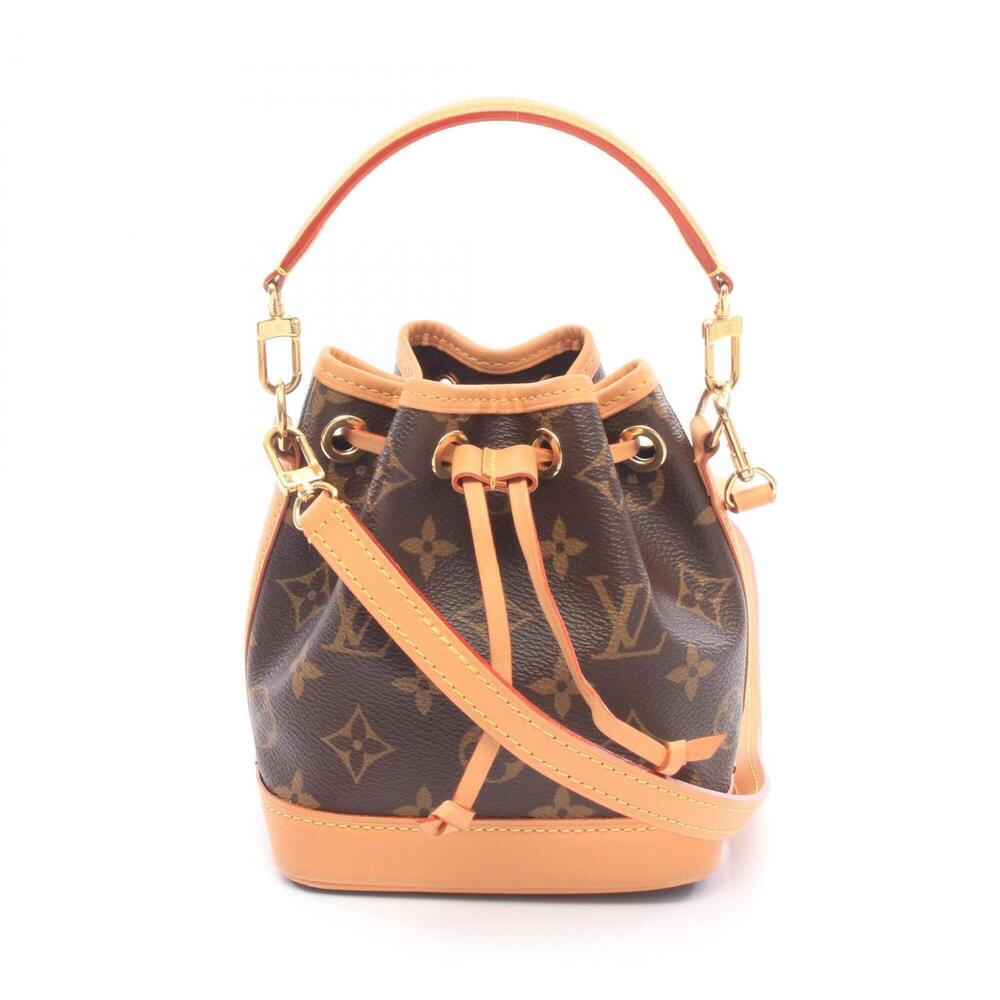 Louis Vuitton Nano Noé Monogram Handbag, Coated Canvas Leather, Women's, Brow...